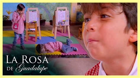 la rosa de guadalupe de niños|Angelito entra a la guardería y Sebastián lo molesta.